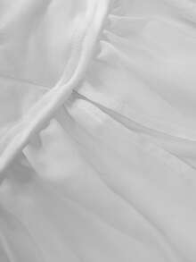 女士优雅双材质吊带无袖高开衩连衣裙，适合婚礼宾客、派对和度假，春夏派对白色 - 白色 - 查看 7