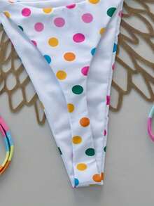 Bộ bikini buộc dây cổ yếm chấm bi và sọc gợi cảm dành cho nữ, trang phục đi biển thanh lịch, thoải mái, phù hợp cho các bữa tiệc bãi biển, lễ hội âm nhạc, lễ Phục sinh, lướt sóng và các dịp khác, kỳ nghỉ xuân/hè. - Nhiều màu - Xem 6