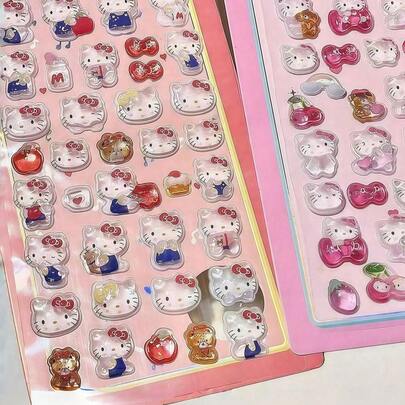 3D卡通树树脂贴纸，适用于女孩笔记本、手机壳、杯子等。高性价比装饰贴纸。