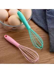 1pc Colorful Mini Silicone Whisk, Manual Cream & Egg Mixer, Home Kitchen Baking Tool - Upgraded Version In Multiple Colors - View 6