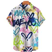 Abstract And Colorful Patterns Symbolize Creative Energy And Happy Emotions. 3D Printed Casual Short Sleeved Button Men's Shirt For Summer Fashion - A508D-AL24355 - 查看 1