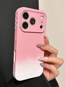 Gradient Candy Color Plaid Frame Phone Case Compatible With IPhone 17 Pro Max 17Pro 17 16 15 14 Plus 13 Pro Max Ombre Skin Feel Soft Matte Back Cover - Pink - View 3