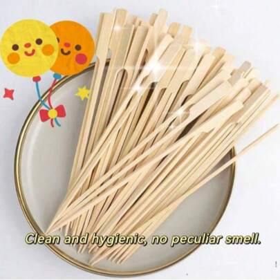 Natural Bamboo Fruit Picks, Appetizer Skewers For Party, Buffet, Cake Decorations, Candy Apples, Baking, Camping, Hotel Catering, Retail Display, Floral Arrangements, Afternoon Tea, Stylish Tableware Picks For Celebrations