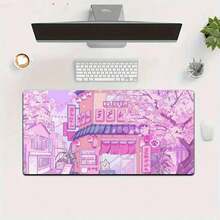 1pc Cute Cat Cafe & Pink Sakura Design - Non-Slip Rubber Base, Diatomite Material, Ultra-Smooth Surface, Suitable For Computer, Laptop, Keyboard, Mouse - Perfect For Anime Fans And Home Office Decor, Anime Desk Mat Mouse Pad Desk Accessories Office Supplies Office Desk Accessories Mousepad Mouse Pad For Desk - Xem 11