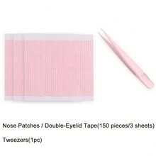 150/300 piezas Cintas delgadas y desechables invisibles para la nariz y los párpados con pinzas, utilizadas para el cuidado facial y salones de belleza - Multicolor - Ver 11