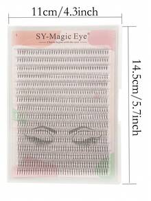 1盒640片簇状假睫毛，3D立体，厚度0.07mm/0.1mm，长度8-15mm/混合，C/D卷度，尖头底座，预制睫毛簇，方便携带，手工嫁接，适合派对和旅行 - 查看 4