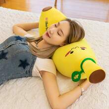 Soft Banana Plush Pillow Doll Long Bolster Stuffed Fruit Series Decor For Living Room Bedroom Nap Cute Banana Doll - 黃色 - 查看 12