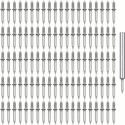 100pcs Double-Headed Baseboard Nails, Seamless Nails, Invisible Nails, Corner Nails, Special Hidden Nails For Wood Trim, Furniture, Sofa, Headboard, Safety Screws With Tool Set
