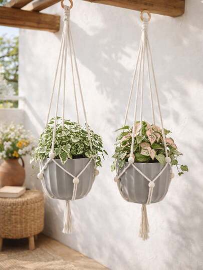 1 chiếc giỏ treo cây thủ công kiểu Boho, giá đỡ chậu cây treo trang trí bằng hạt cườm, thích hợp cho phòng khách, phòng ngủ, cửa sổ, ban công, vườn, căn hộ, ký túc xá, phong cách tối giản Bắc Âu, phong cách đồng quê, quà tặng cho người yêu cây cảnh.