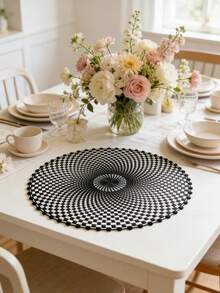 1/4/6pcs Minimalist Fashion Creative Polka Dot PVC Gold Foil Placemats, Minimalist Stylish Coasters, Coffee Machine Mats, Non-Slip Heat-Resistant Tablemats, Suitable For Wedding Party, Holiday Celebration, Picnic, Birthday Banquet Table Decor - Multicolor - View 2