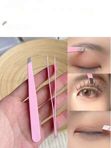 45 Degree Angled Eyelash Curler, Professional Eyelash Extension Tool, Stainless Steel Slanted Tweezers For Eyebrow Shaping And Facial Hair Removal, Essential Makeup Beauty Tool - Eyelash Curler and False Eyelash Assistant - View 5