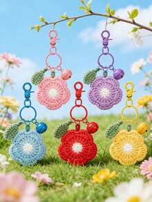 1 pieza Llavero con forma de hoja y flor multicolor, accesorio lindo para bolso/mochila, para mujeres, accesorios, encantos, festival, graduación, regalos del día del maestro, regalo de cumpleaños, regalo para la madre, regalo del día de la madre - Multicolor - Ver 1