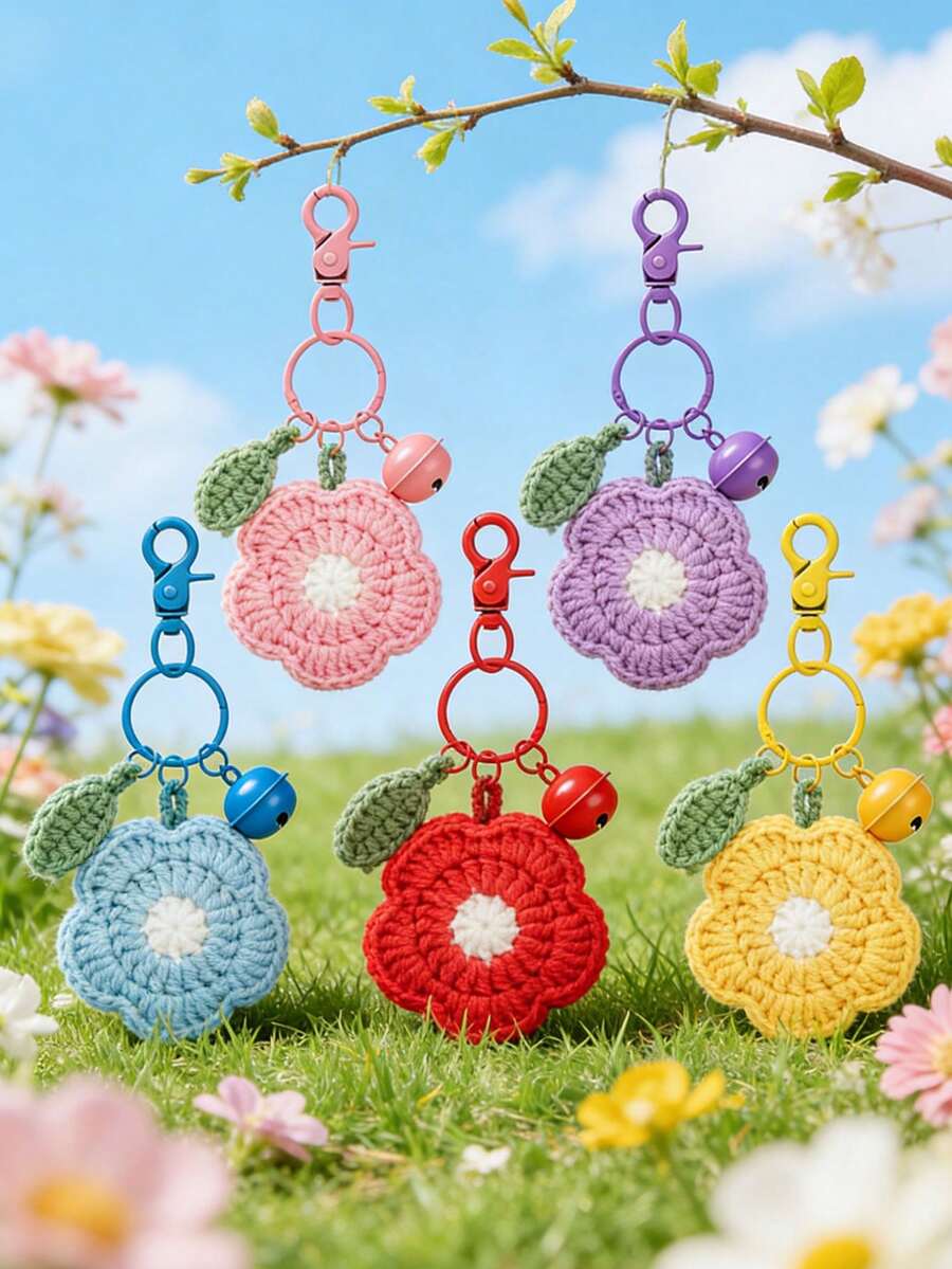 1 pieza Llavero con forma de hoja y flor multicolor, accesorio lindo para bolso/mochila, para mujeres, accesorios, encantos, festival, graduación, regalos del día del maestro, regalo de cumpleaños, regalo para la madre, regalo del día de la madre - Multicolor - Ver 1