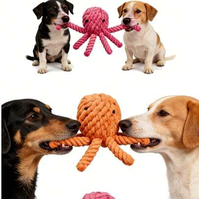 1 món đồ chơi thú cưng đan tay nhiều màu sắc, hình động vật hoạt hình dễ thương bao gồm gấu/bạch tuộc/vịt/hươu cao cổ/chó con/thỏ Phục Sinh, thu hút sự chú ý của thú cưng, bền và chống cắn, đồ chơi tương tác giảm căng thẳng, quà tặng thú cưng, đồ dùng cho thú cưng, quà tặng Phục Sinh