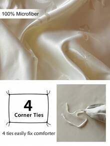 Bộ 2/3 món bằng lụa giả màu trắng đã qua xử lý, kiểu dáng jacquard với nơ và viền ren đen, phong cách tối giản sang trọng, phù hợp cho mọi mùa, phòng ngủ, phòng khách, mềm mại và thoáng khí, có thể giặt máy, cỡ Queen, King (1 vỏ chăn + 1/2 vỏ gối, không kèm ruột chăn) - trắng - Xem 8