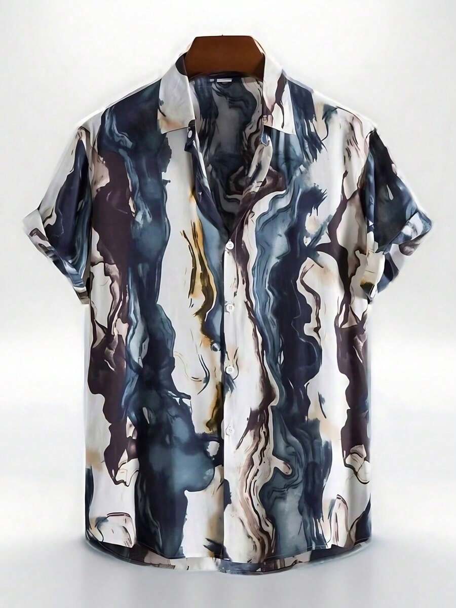 Summer Hawaiian Floral Short Sleeve Polo For Men - A508D-AL23662 - 查看 1