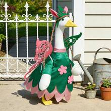 Pet Goose And Gatehouse Goose Festival Costume Set  - Irish-Style Porch Goose Outfit, Elegant Gentleman's Attire Suitable For Goose-Shaped Statues, Suitable For Garden Decoration - 綠色 - 查看 1