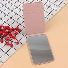 1个便携式极简化妆镜，可折叠，人造革材质，可调节桌面支架，高清穿衣镜，个人化妆小镜，补妆镜，适合宿舍和办公桌使用 - 彩色 - 查看 4