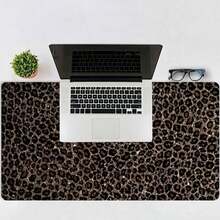 1pc Vintage Leopard Print Mouse Pad, 2D Printed, Full Keyboard Coverage, Rubber Base, Rectangular Desk Mat, Suitable For Home, Office And School, Gaming Mouse Pad, Large Gaming Mouse Pad, Keyboard Mouse Pad, Stylish Mouse Pad, Halloween Mouse Pad, Decorative Mouse Pad - 查看 4