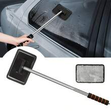 1块超细纤维挡风玻璃清洁布 - 超细纤维汽车玻璃清洁刷 - 可拆卸手柄，汽车挡风玻璃刮水器，内饰配件，汽车清洁套装，汽车玻璃清洁剂，挡风玻璃清洁剂，汽车配件 - 均碼 - 查看 4