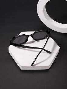 1副男士聚碳酸酯多边形独特眼镜框，简约个性休闲复古百搭时尚眼镜，适合日常佩戴、街头摄影、旅行度假等场合，附赠眼镜盒 - 彩色 - 查看 5