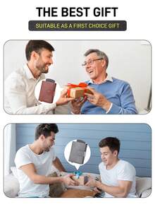 EIGIIS 男士极简弹出式卡包，RFID防盗磁吸设计，PU皮革材质，可装现金和信用卡，最多可装14张卡，生日礼物，父亲节礼物 - 彩色 - 查看 7