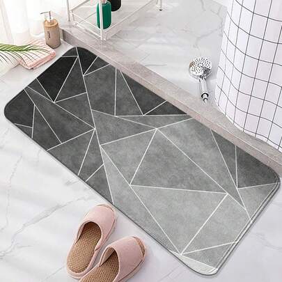1 tấm thảm nhà tắm chống trượt bằng vải flannel họa tiết hình học retro kiểu Bắc Âu Ma-rốc, hình chữ nhật hiện đại, có thể giặt được, mềm mại, thoải mái và dễ vệ sinh, chống trượt, thấm hút tốt, bền bỉ, có thể gấp gọn dễ bảo quản, thảm dài trang trí phòng ăn, thích hợp làm thảm cửa nhà tắm, phòng ngủ, phòng khách, phòng ăn, thảm chống trượt trong nhà, trang trí phòng, trang trí nhà cửa, thảm cửa đa năng, quà tặng ngày lễ, trang trí nhà cửa phòng tắm.