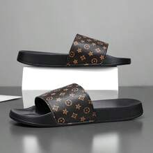 2026春夏新款男士软底拖鞋，47码（加大码），36码（小码），防滑耐磨，EVA轻盈弹力软底，室内休闲人字拖48码，户外沙滩拖鞋49码，五叶草、雪花图案，50码套脚拖鞋 - B-棕色 - 查看 4