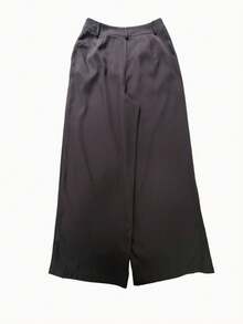 Elegant Casual Straight-Leg Draped Pants - Coffee Brown - View 8
