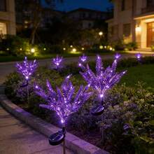 Solar Powered Lavender Artificial Flower Lights, Outdoor Lawn Stake Lights, Garden Patio Balcony Decor, Mother's Day Father's Day Anniversary Wedding Gift, Romantic Atmosphere Lights, Purple Flower Field - Solar-powered Lavender Lamp - View 8