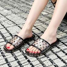 Trending Topic: Influencer, Classic Design, Transparent Crystal Women's Slippers, Home/Outdoor Use, Fashionable, Non-Slip Ladies Shoes - Clear - View 5