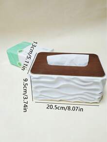 1个波浪形木质纸巾盒套，加厚防水PP材质，适用于客厅、餐厅、浴室、卧室、办公室、酒店等场所，日常使用，可作礼品、国庆节、圣诞节、母亲节、婚礼等场合。 - 彩色 - 查看 10