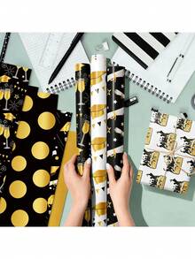 12/6 pezzi Set di confezioni regalo per laurea, confezioni per souvenir per festa di laurea, carta da regalo per la stagione della laurea, carta per decorazione tavolo dolci per laurea, carta da regalo per festa di addio, decorazioni per il ritorno a scuola, scatola regalo per feste a tema - Visualizzare 8