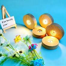 1pc 8cm Round LED Crystal Ball Light Base - With Switch, Warm White Light, Battery Powered (Battery Not Included) - Suitable For Crystal, Glass, Resin, DIY Decorations, Indoor Party Atmosphere Lighting - Multicolor - View 9