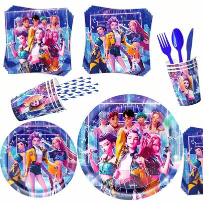 Hasbro Blue Witch Girl Group Theme Birthday Party Banner & Cake Decorations Set