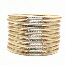 9pcs/Lot Glitter Jelly Bangles Bracelets Mix Metal Glitter Bracelet For Women Buddha Girls Bracelet - Silver Racer Head 9th Floor - View 8