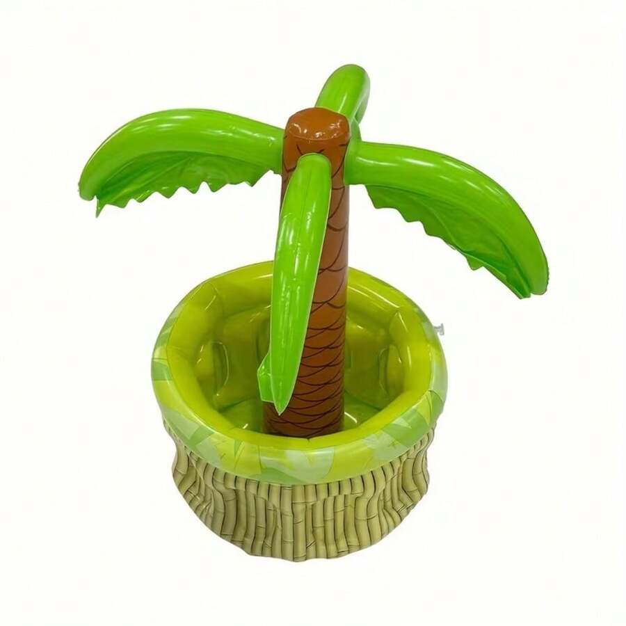 1 pieza Coco inflable grande, soporte inflable para bebidas con forma de palmera, adecuado para fiesta en la piscina y suministros de piscina, inflado rápido, gran capacidad conveniente, accesorios para piscina, accesorios para fotos, regalo de árbol de coco - Talla única - Ver 1