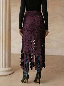 Playroots Laser Cut Multi Circle Double Layered Skirt - Violet Purple - View 6