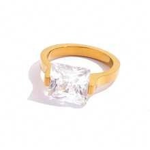 1 chiếc nhẫn nữ cỡ lớn đính đá Zirconia lấp lánh, mạ vàng 18k, chất liệu thép không gỉ (hình trái tim/tròn/chữ nhật/hình oval), nhẫn cưới kim cương lớn chống thấm nước, ít gây dị ứng, trang sức phong cách Y2K Hip Hop, món quà lý tưởng cho tiệc tùng, đám cưới, dạ hội, đeo hàng ngày, Ngày Valentine, sinh nhật, Giáng sinh, kỷ niệm, phù dâu, tiệc độc thân. - Nhiều màu - Xem 21