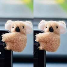 2pcs Cute Gray Koala Car Dashboard Decoration Accessories Interior For Women Men, Kawaii Figurines Statue For Car Dash Board Windows Rearview Mirrors Desk Decor Indoor Home Decorations Koala's Head Can Be Twisted - 灰色的 - 查看 11