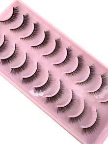 3D Faux Mink Lashes, Soft & Fluffy, Natural-Looking Handmade Dramatic False Eyelashes, Thick & Voluminous Makeup Lashes - Black - View 6