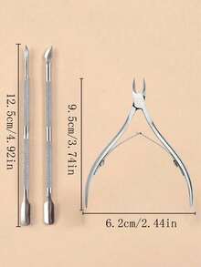 3 pezzi Set di forbicine per cuticole in acciaio inossidabile, strumenti per manicure, strumenti per arte di unghie, per il ritorno a scuola, manicure, strumenti per manicure (per unghie finte), strumenti per la cura delle unghie - Taglia unica - Visualizzare 2