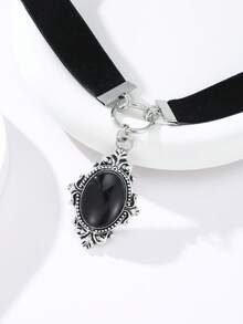 ZHIXUN 1pc Black Choker Pendant Victorian Gothic Goth Choker Rococo Necklace Gift Love For Her Romantic Charm Witch Jewelry Accessories - Necklace 1 - View 4