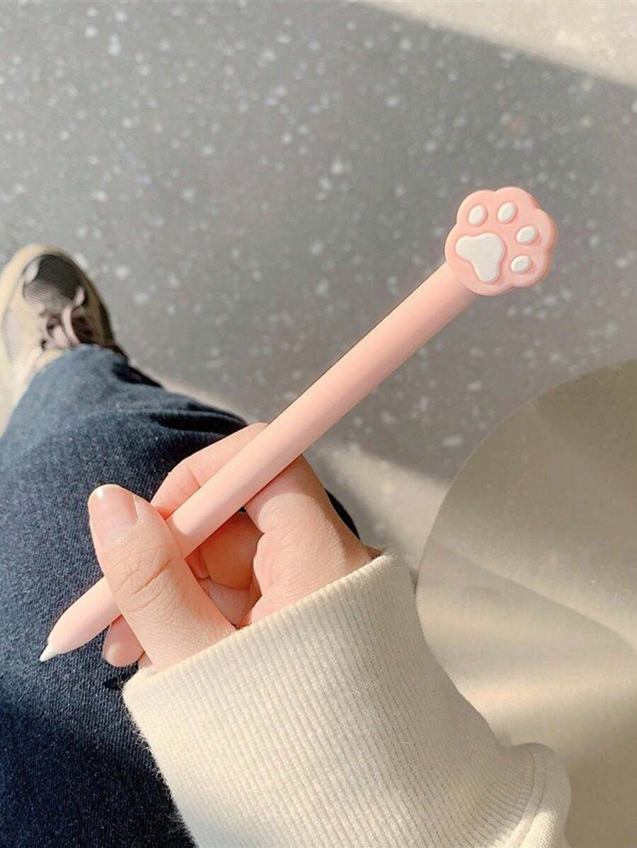 1pc Cute White Cat Paw Silicone Sleeve Protective Case Compatible With Apple Pencil 2nd Generation, Lightweight And Skin-Friendly - Multicolor - View 1