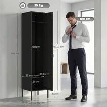 Metal Locker With Lockable Door And Clothes Hanging Rail, Individual Steel Locker For Home Or Office, Black. - 黑色 - 查看 9