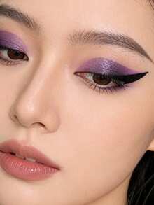 （4对/包）紫色和粉色渐变闪光眼影贴纸，自粘眼皮贴纸，眼线贴纸，性感眼线贴纸，带黑色眼线轮廓，适合舞台、派对、夜店妆容 - 彩色 - 查看 3