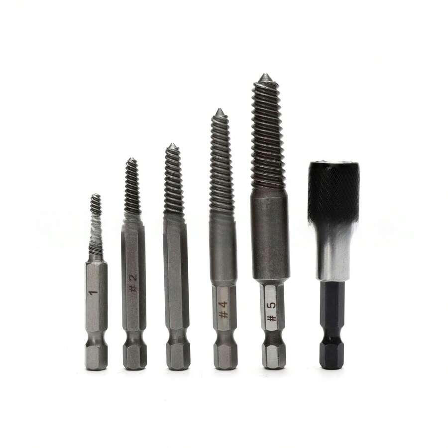 Bộ 5 chi tiết dụng cụ tháo ốc vít bị gãy đầu lục giác, 60mm màu đen, dụng cụ tháo ốc vít bị gãy đầu lục giác bằng điện, tháo nhanh. - Bộ chiết xuất 5 món [98g] - Xem 1