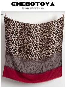 1pc Leopard Print Polyester Chiffon Scarf/Shawl, Lightweight Beach Wrap, Suitable For Spring, Summer, Autumn - Multicolor - View 9