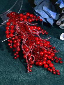 Elegant Faux Pearl Bridal Head Piece Shiny Women's Headwear Suitable For Wedding Party - Multicolor - View 8