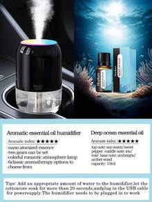USB Powered Humidifier, 2-In-1 Aroma Diffuser Humidifier, Available In 3 Colors, Portable & Compact, Ultrasonic Quiet Humidifying, Suitable For Bedroom, Hotel, Dorm, Bathroom, Pet Room, Yoga Studio, Etc. - Mist - View 19